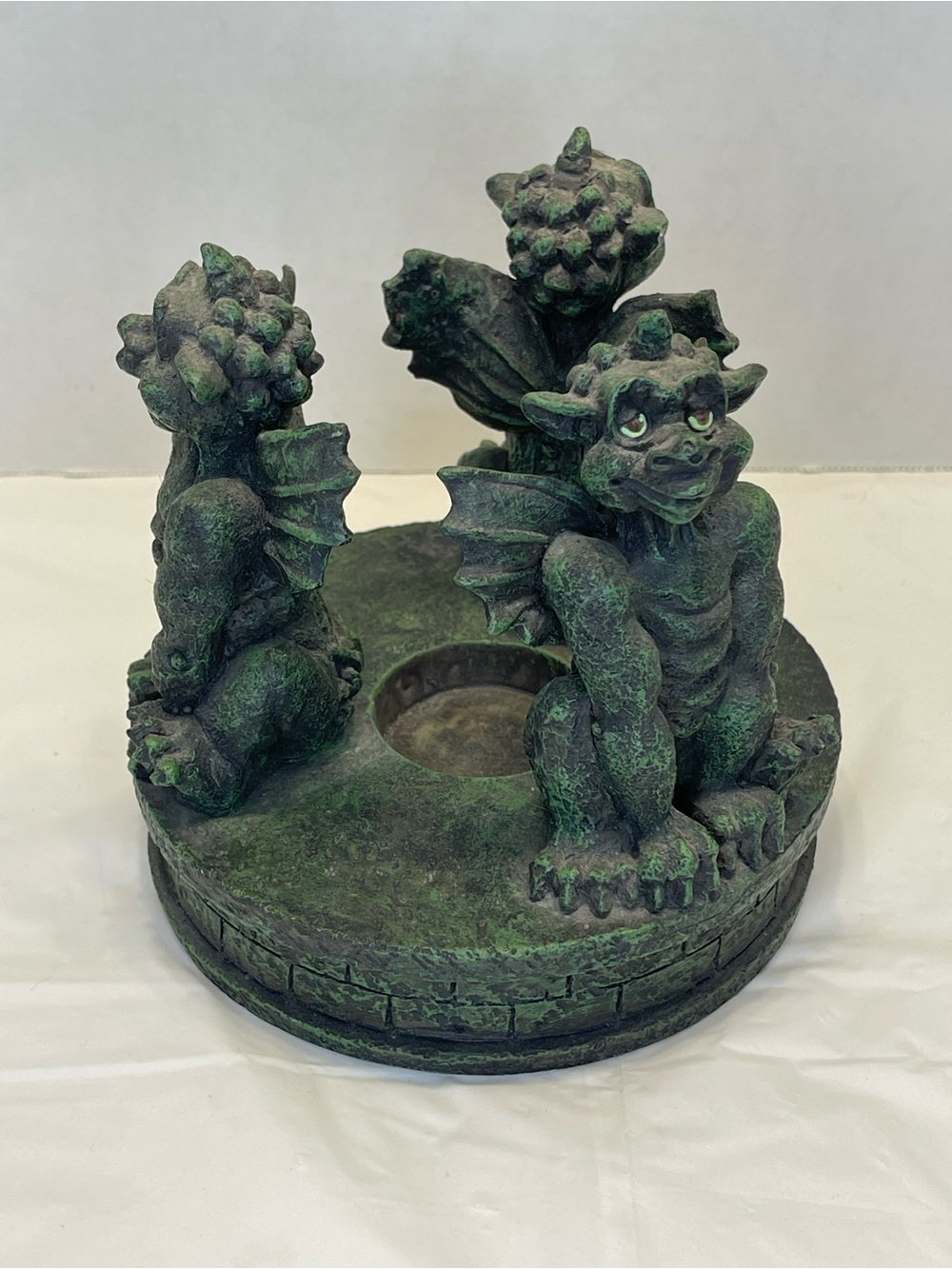 Green Gargoyle Garden Sculpture Decorative Candle Holder